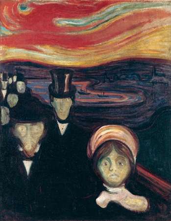 Wall Art Painting id:189521, Name: Anxiety, 1894, Artist: Munch, Edvard