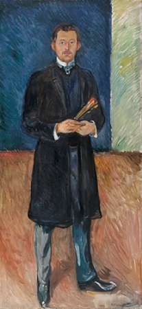 Wall art: Self-Portrait with Brushes, 1904, by Munch, Edvard