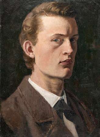 Wall art: Self-Portrait , 1882, by Munch, Edvard