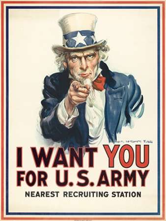 Wall Art Painting id:189545, Name: I want you for U.S. Army, c. 1917, Artist: Flagg, James Montgomery
