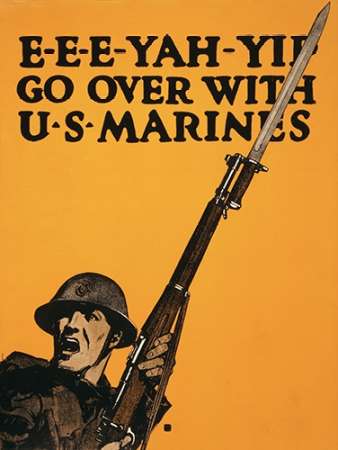 Art Print: E-E-E-Yah-YIP, Go Over with U.S. Marines, 1917
