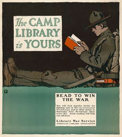 Wall art: The Camp Library is Yours - Read to Win the War, 1917, by Falls, Charles Buckles