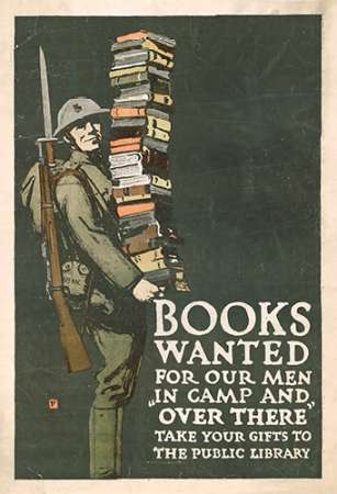 Wall art: Books Wanted for our Men in Camp and Over There, 1918/1923, by Falls, Charles Buckles