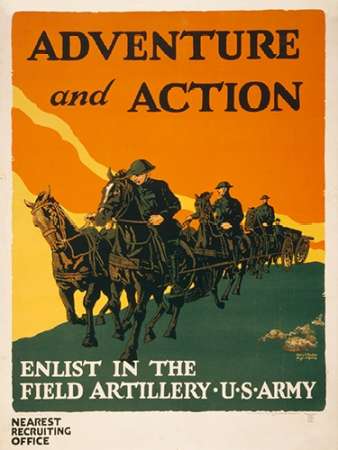 Wall art: Enlist in the Field Artillery, U.S. Army, 1919, by Mueller, Harry