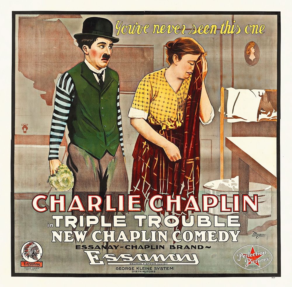 Art Print: Charlie Chaplin, Triple Trouble