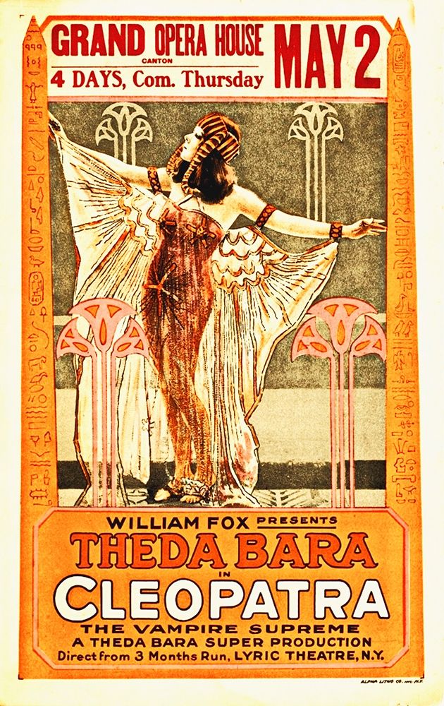 Wall Art Painting id:271419, Name: Theda Bara, Cleopatra Poster, Artist: Hollywood Photo Archive