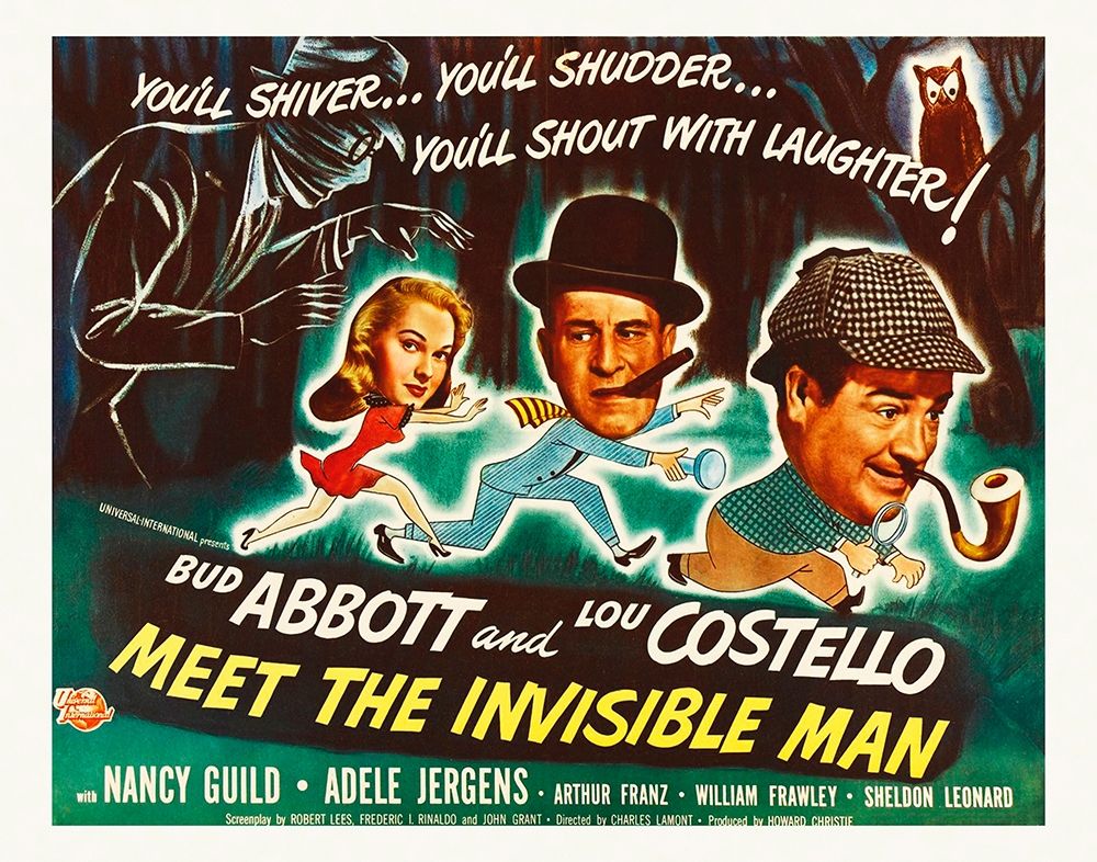 Art Print: Abbott And Costello Meet The Invisible Man