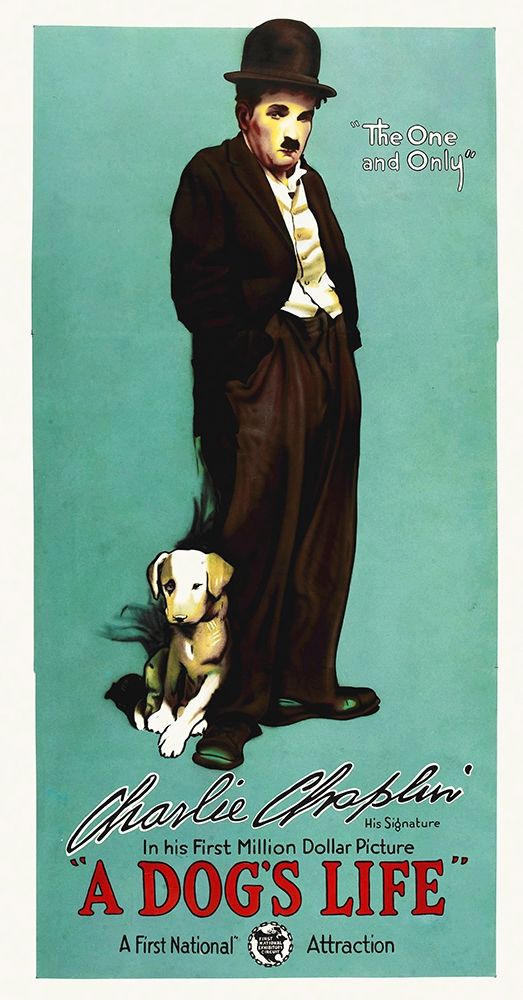 Art Print: Charlie Chaplin - A Dogs Life, 1918