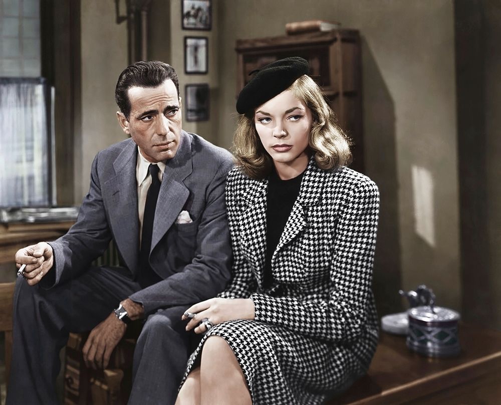 Art Print: Humphrey Bogart with Lauren Bacall - The Big Sleep
