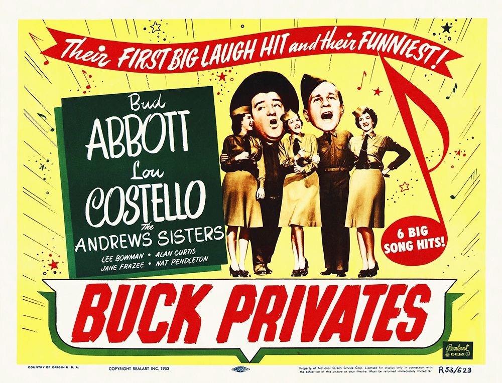 Art Print: Abbott and Costello - Buck Privates