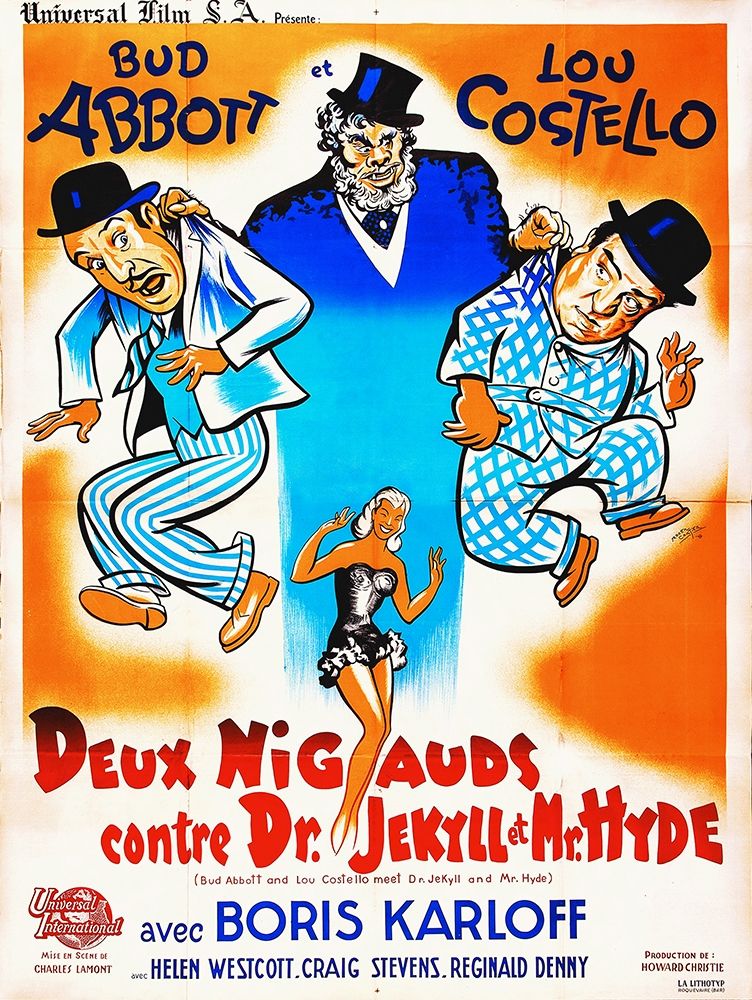 Art Print: Abbott and Costello - French - Dr Jekyll And Mr Hyde