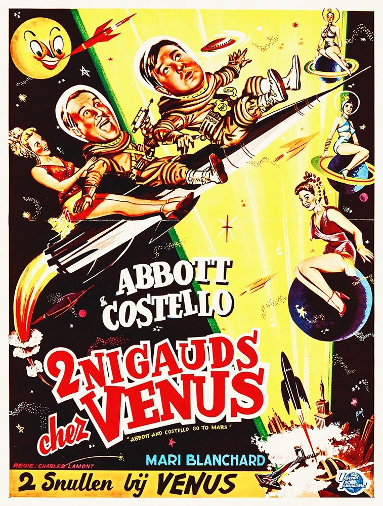 Art Print: Abbott and Costello - French - Go To Mars