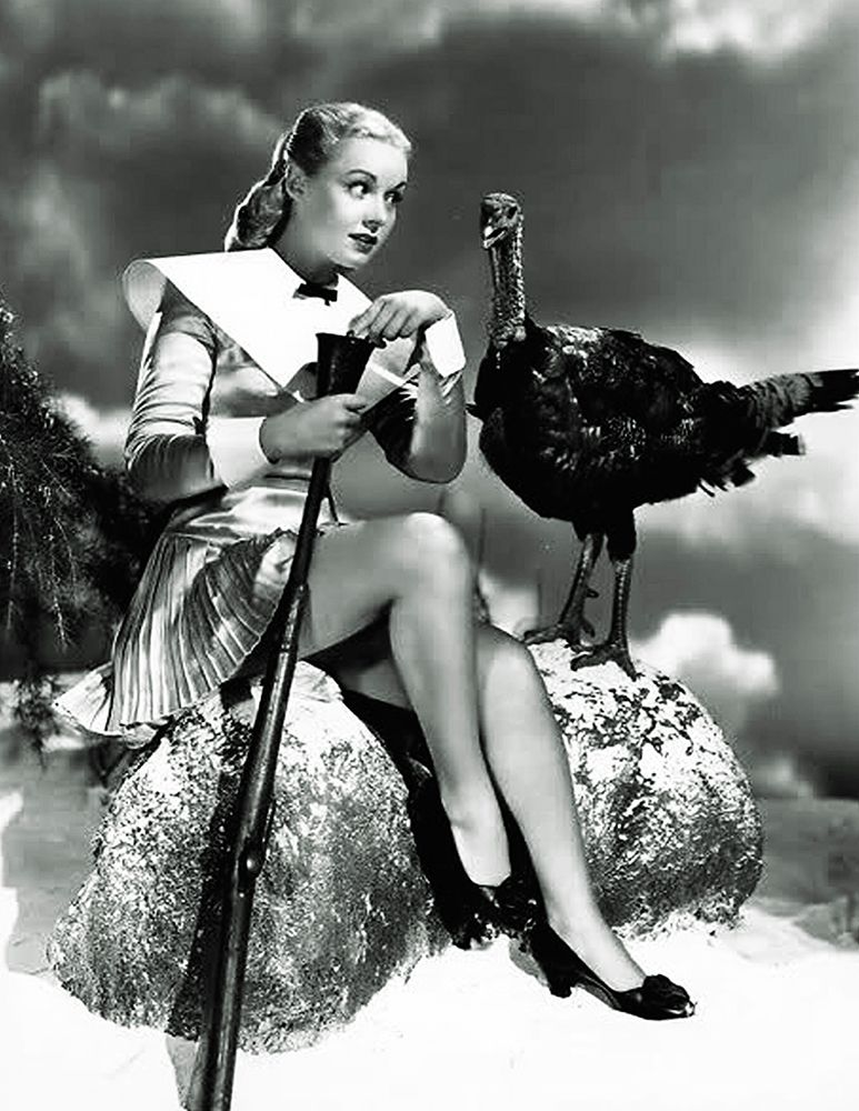 Wall Art Painting id:272480, Name: Doris Day with a Thanksgiving Turkey, Artist: Hollywood Photo Archive