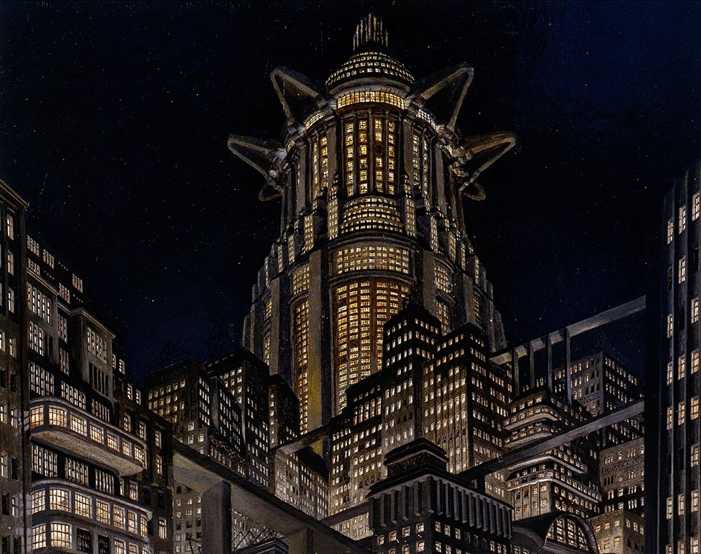 Wall Art Painting id:272713, Name: Metropolis - Building Concept Art, Artist: Hollywood Photo Archive