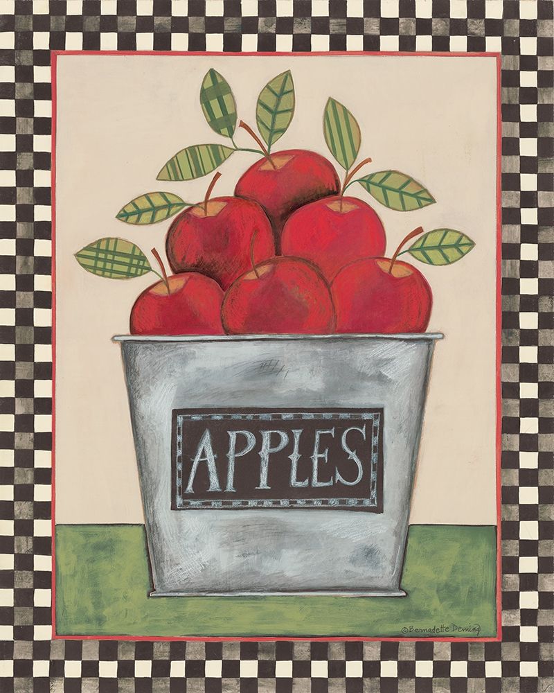 Wall Art Painting id:264275, Name: Bucket of Apples, Artist: Deming, Bernadette