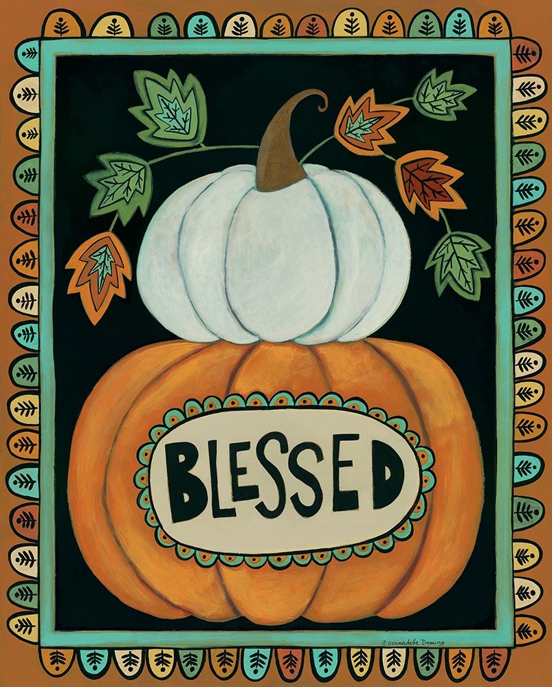Wall Art Painting id:429213, Name: Blessed Pumpkins, Artist: Deming, Bernadette