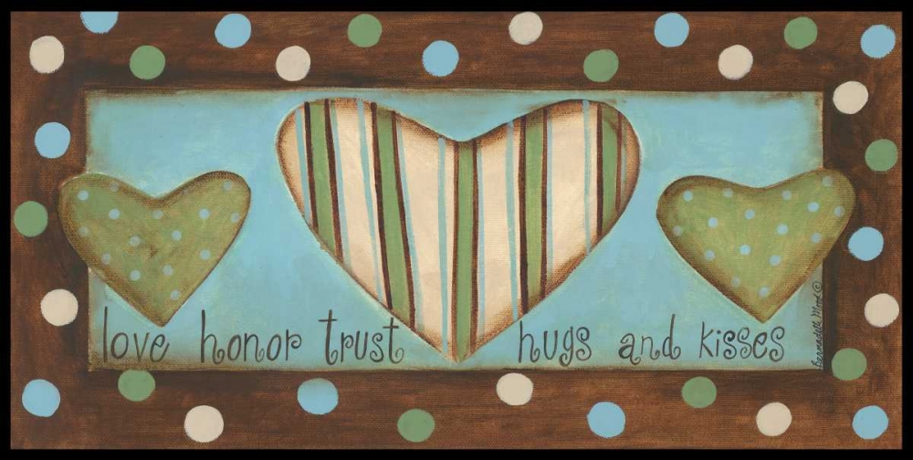 Wall Art Painting id:162691, Name: Hugs and Kisses, Artist: Deming, Bernadette