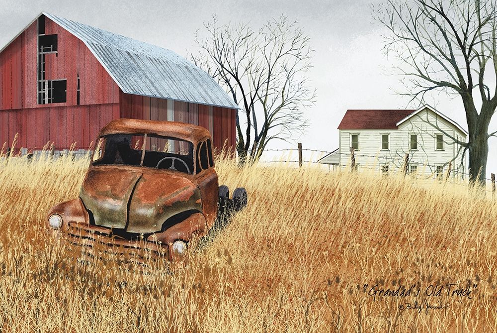 Wall Art Painting id:220665, Name: Granddads Ole Truck, Artist: Jacobs, Billy