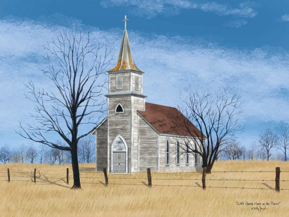 Wall Art Painting id:124626, Name: Little Church on the Prairie, Artist: Jacobs, Billy
