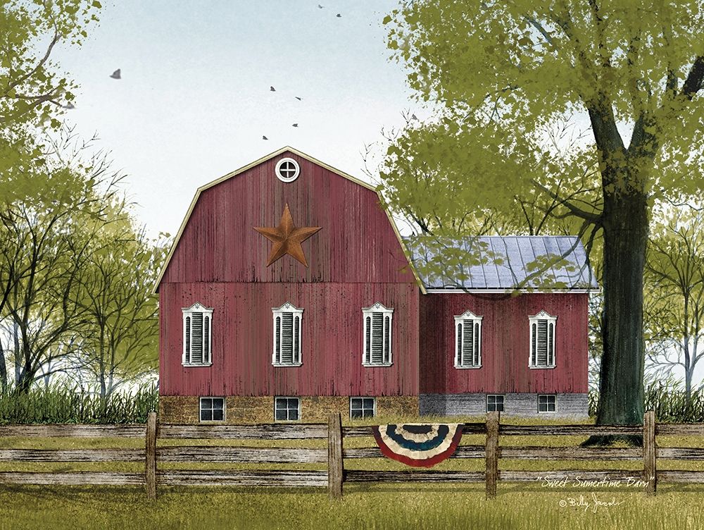 Wall Art Painting id:397482, Name: Sweet Summertime Barn, Artist: Jacobs, Billy