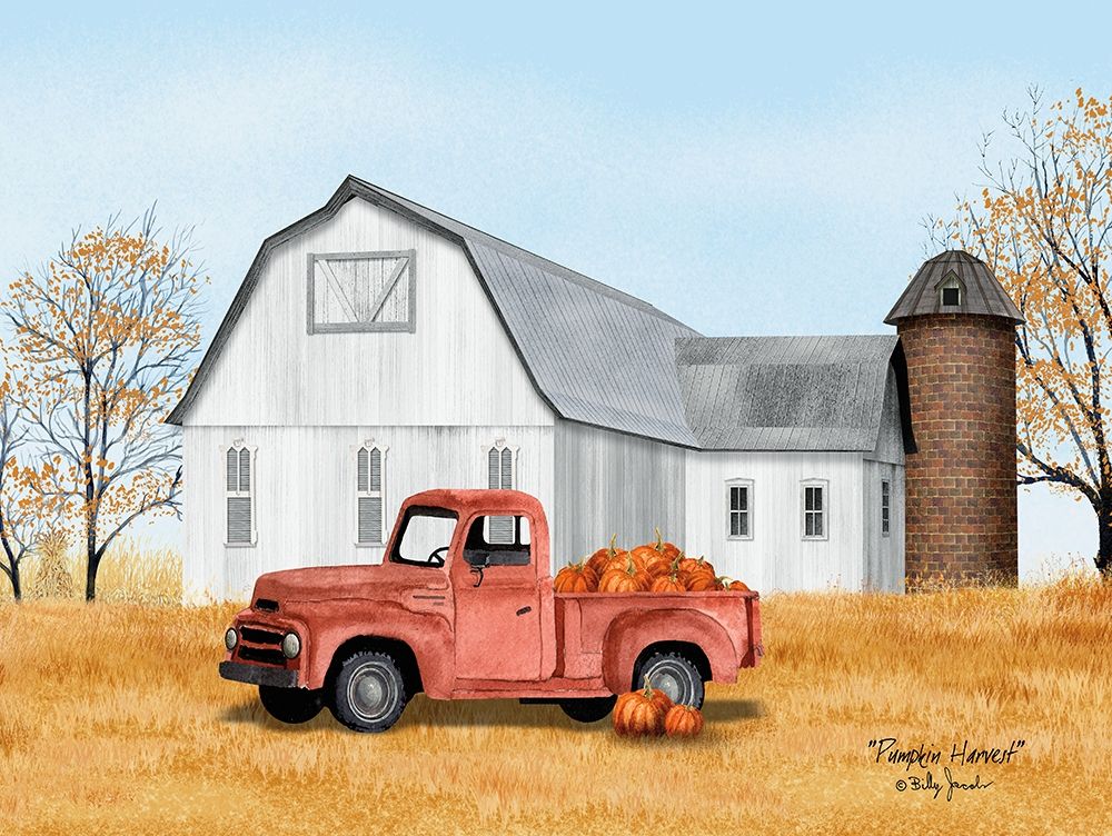 Wall Art Painting id:239534, Name: Pumpkin Harvest, Artist: Jacobs, Billy