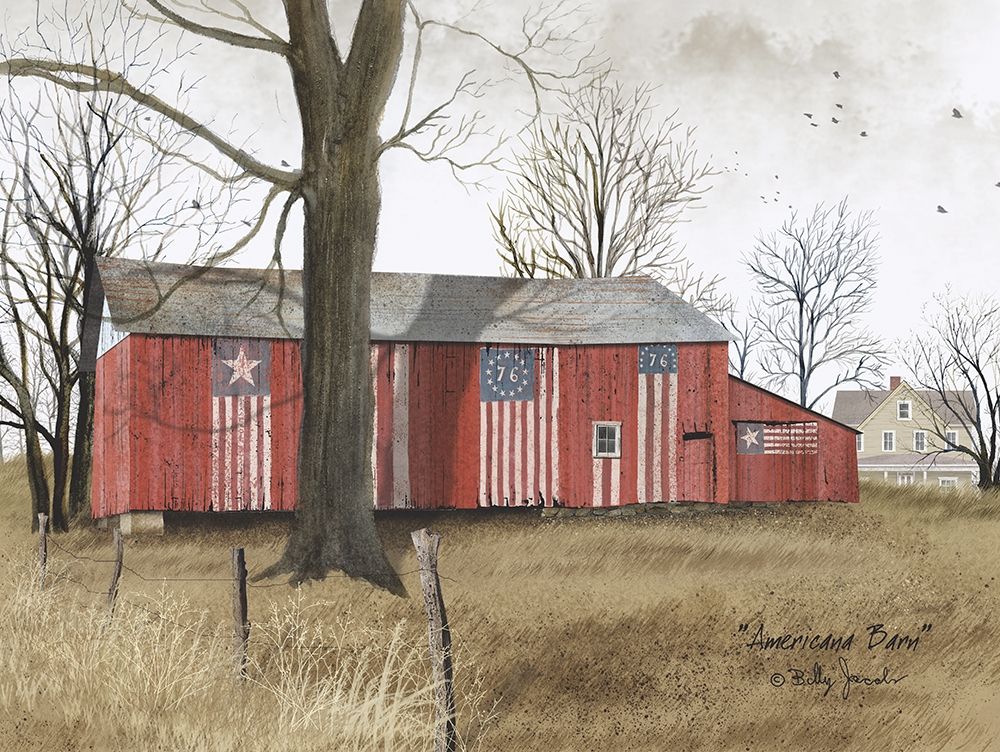 Wall Art Painting id:193703, Name: Americana Barn, Artist: Jacobs, Billy