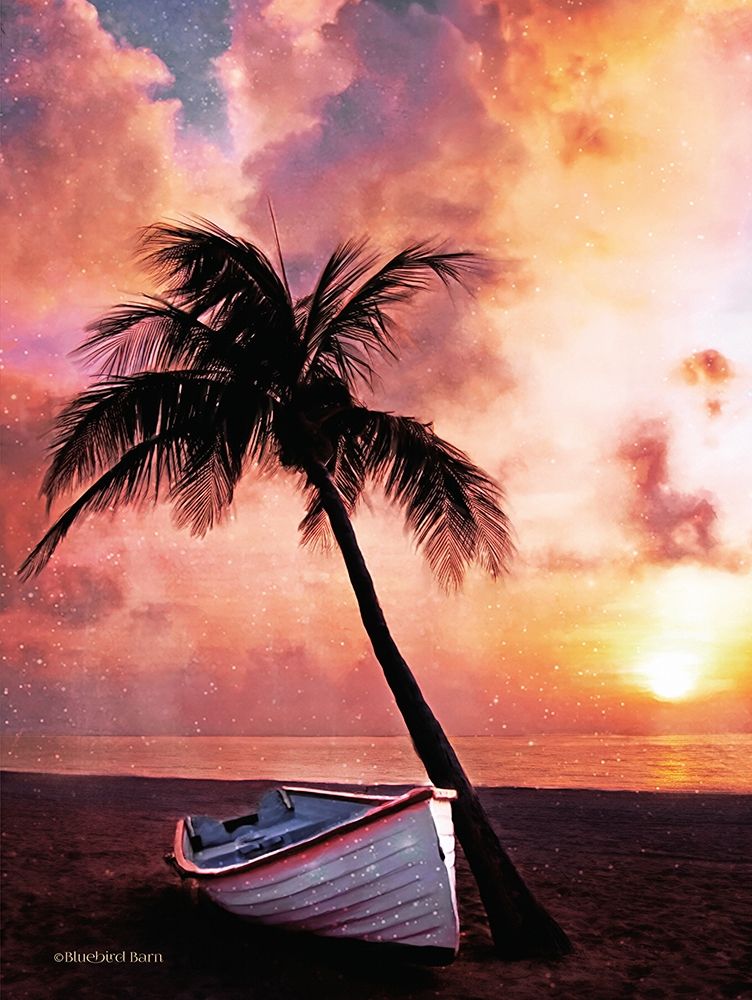 Art Print: Palm Tree Sunset