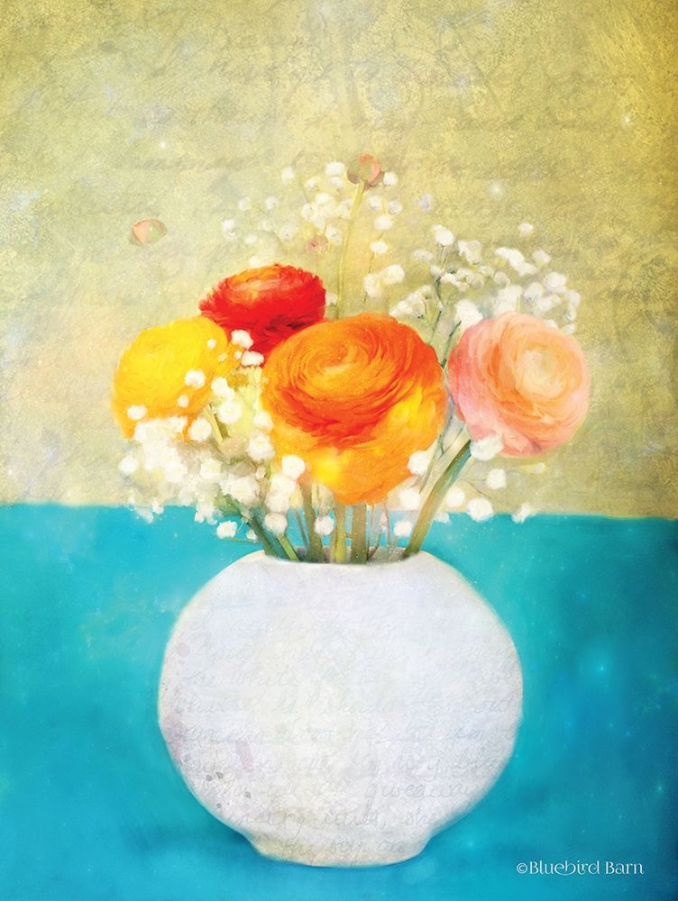 Art Print: Forget Me Not Bouquet