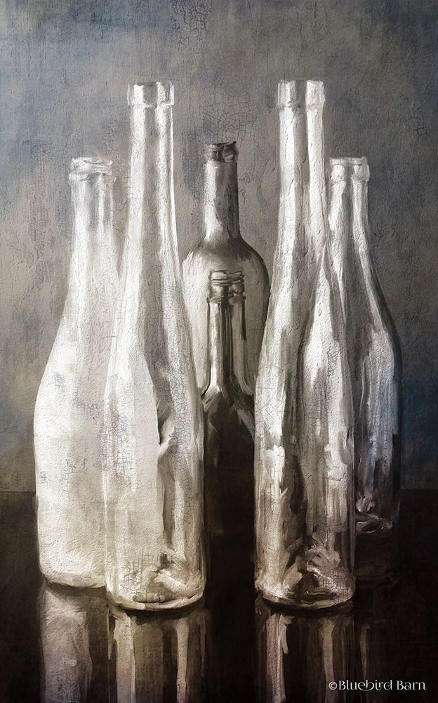 Wall Art Painting id:304945, Name: Grey Bottle Collection  , Artist: Bluebird Barn