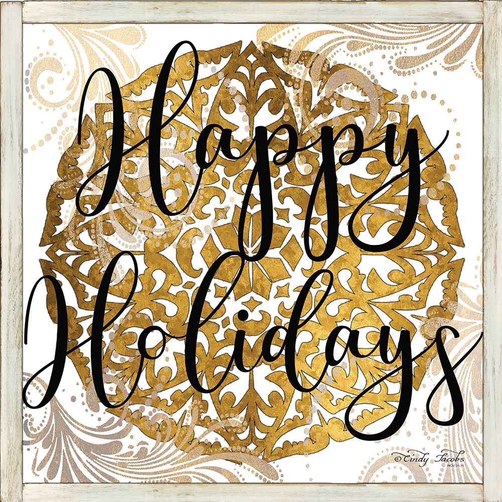 Art Print: Happy Holidays Mandala II  