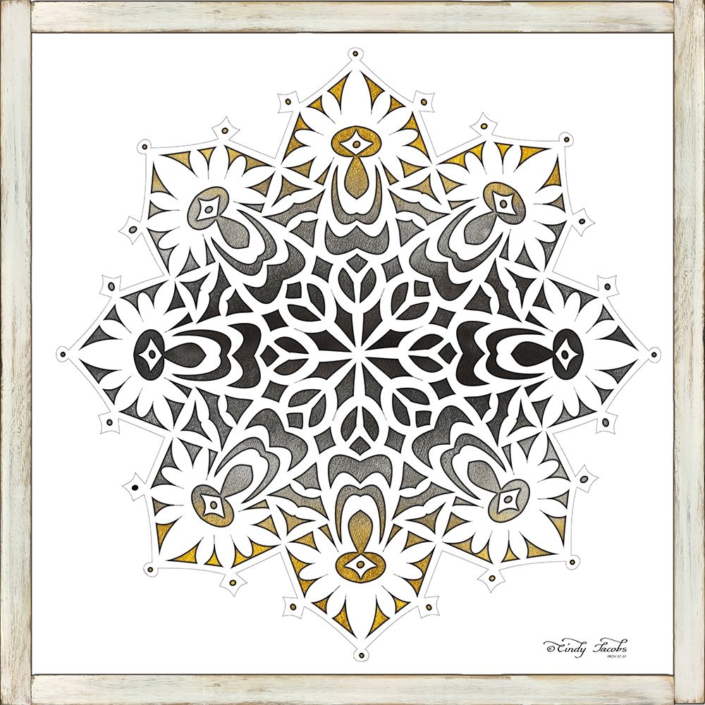 Wall art: Mandala on White  , by Jacobs, Cindy