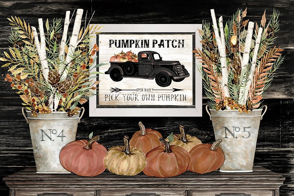 Art Print: Pumpkin Patch Still Life