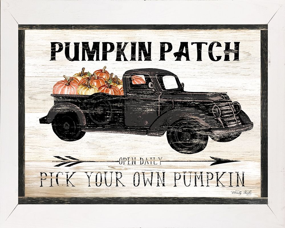Art Print: Pumpkin Patch Black Truck