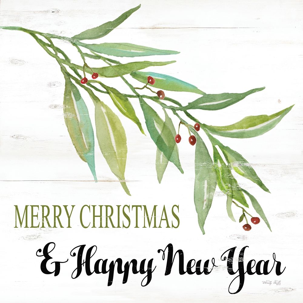 Art Print: Merry Christmas and Happy New Year
