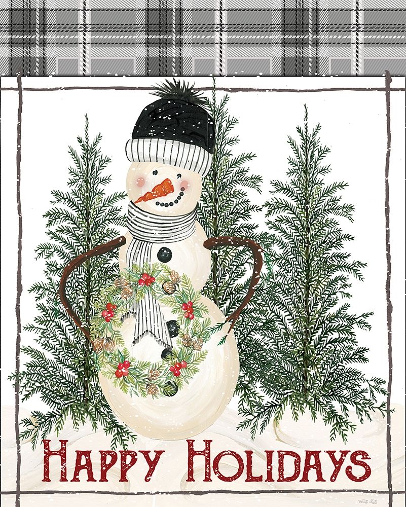 Art Print: Happy Holidays Snowman