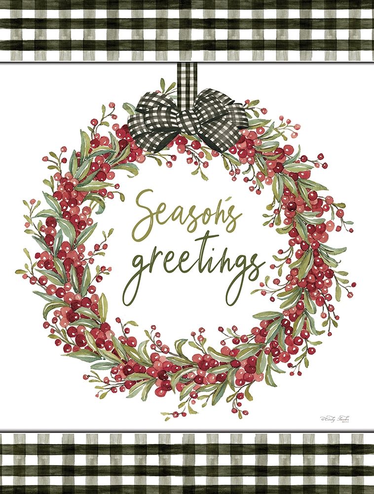 Art Print: Seasons Greetings Wreath