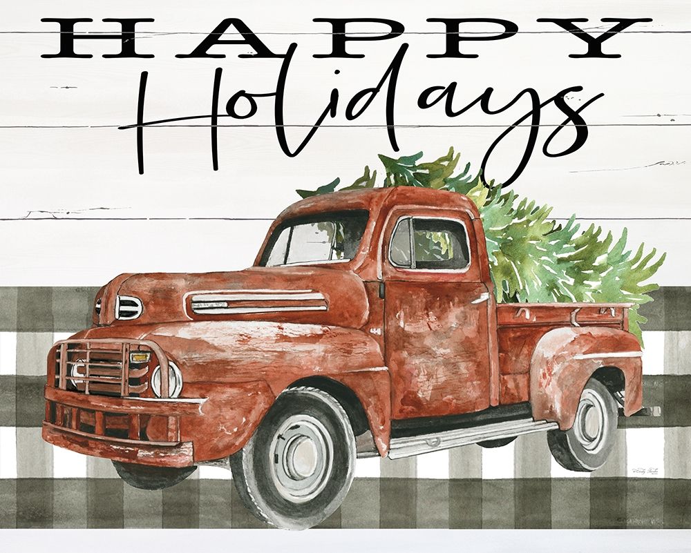 Wall Art Painting id:430484, Name: Happy Holidays Truck, Artist: Jacobs, Cindy