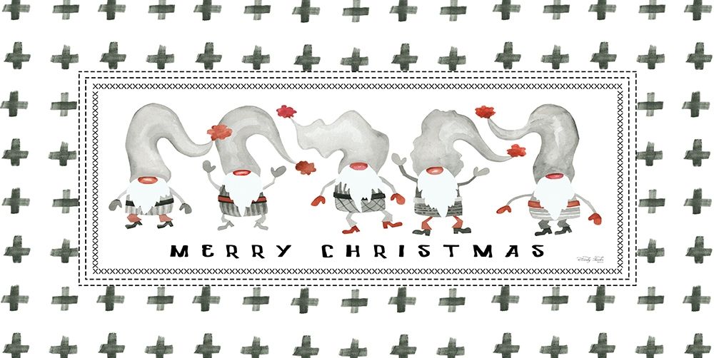 Art Print: Merry Christmas Gnomes