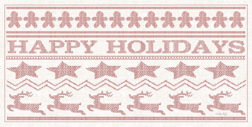 Art Print: Happy Holidays Stitchery