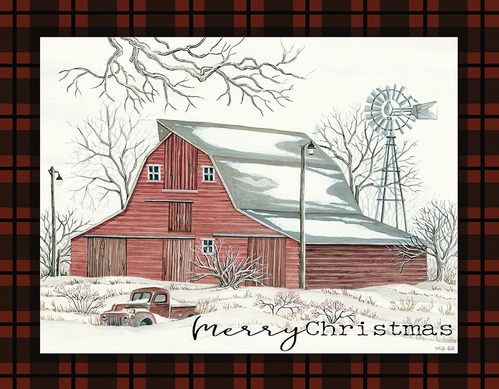 Art Print: Merry Christmas Farm