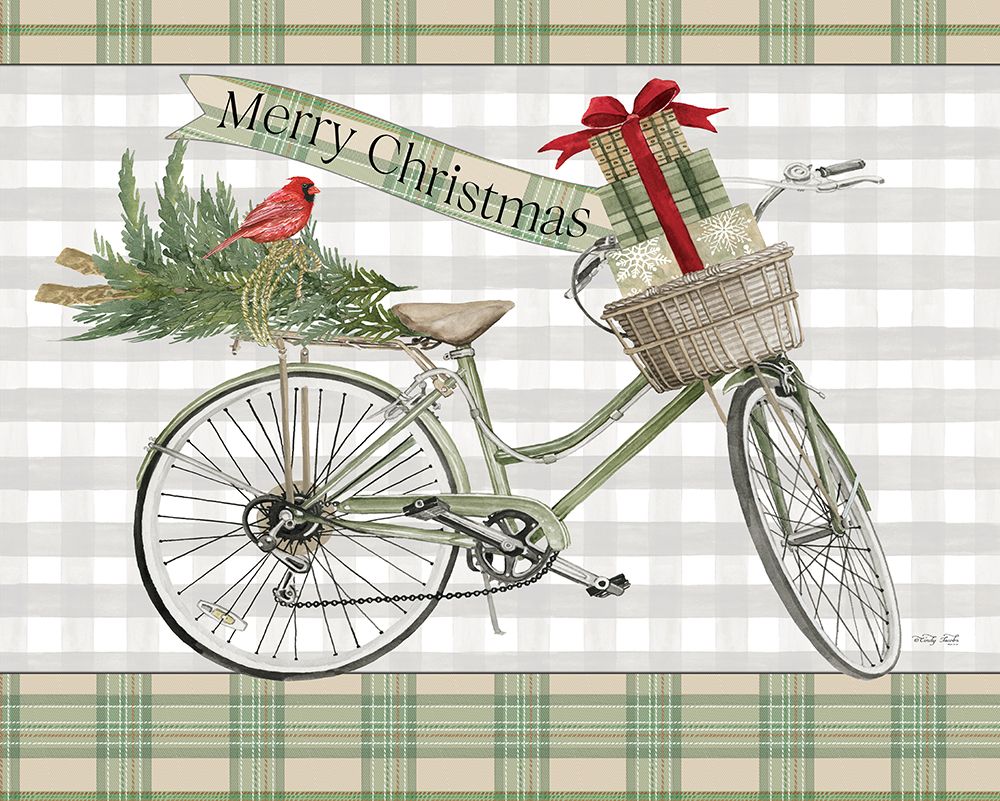 Wall Art Painting id:520571, Name: Merry Christmas Bicycle III, Artist: Jacobs, Cindy