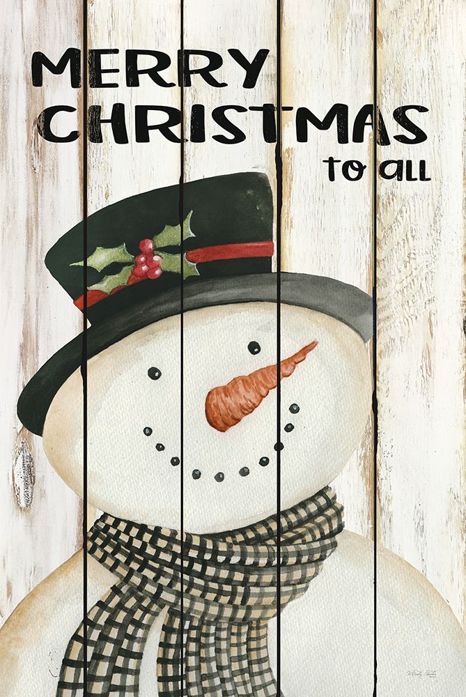 Wall Art Painting id:479901, Name: Merry Christmas to All Snowman, Artist: Jacobs, Cindy