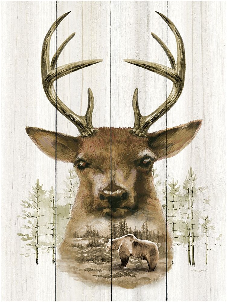 Wall Art Painting id:201263, Name: Deer Wilderness Portrait, Artist: Wargo, Ed