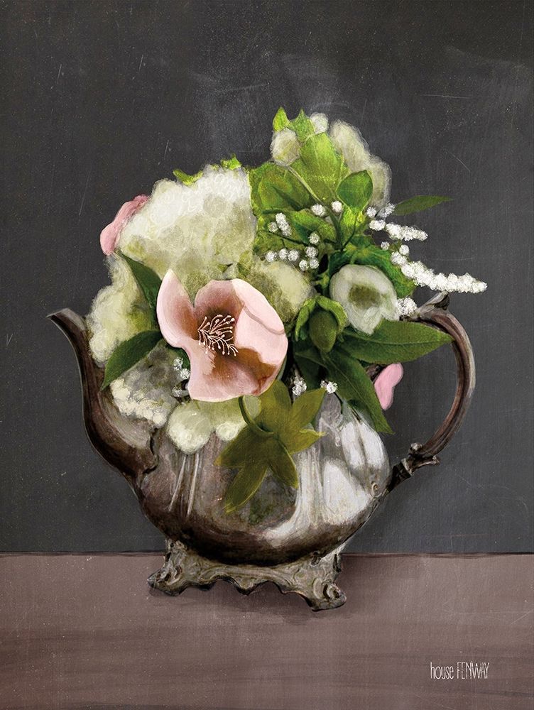 Art Print: Vintage Floral Tea Pot