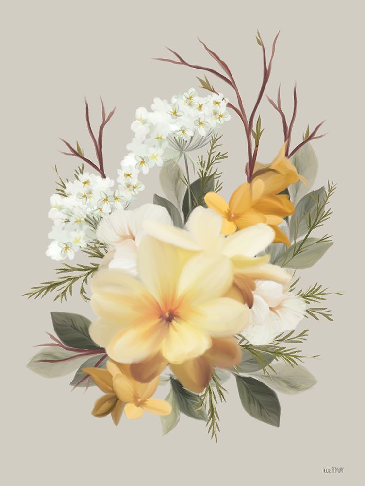 Art Print: Ferns and Forsythia II