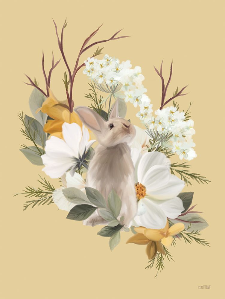 Art Print: Primrose Patch with Bunny