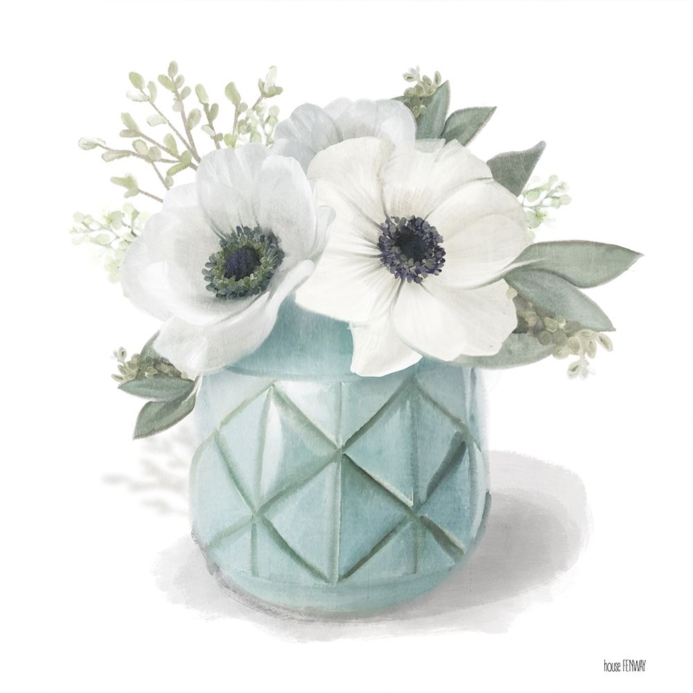 Art Print: Winter Anemones - Blue