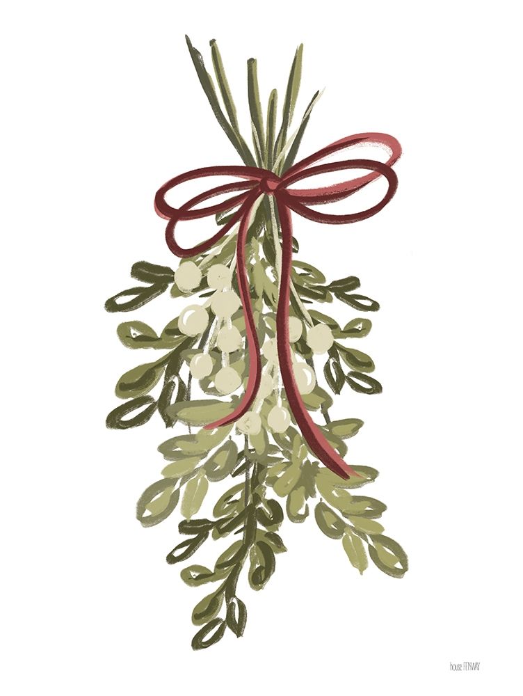 Art Print: Painterly Mistletoe