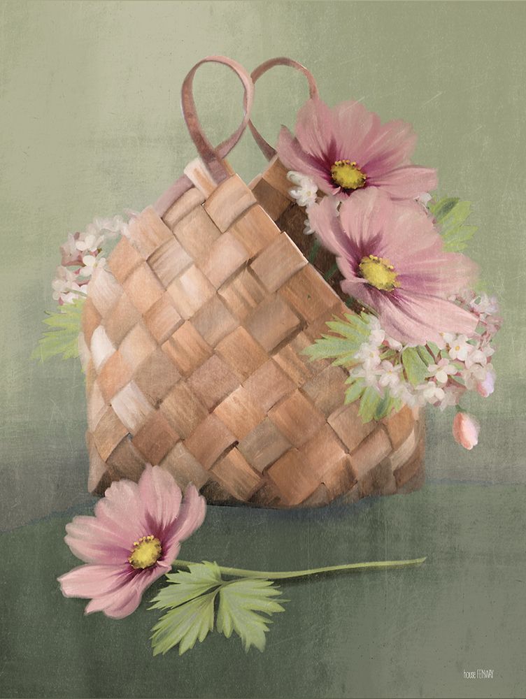 Art Print: Farmhouse Daisy Basket
