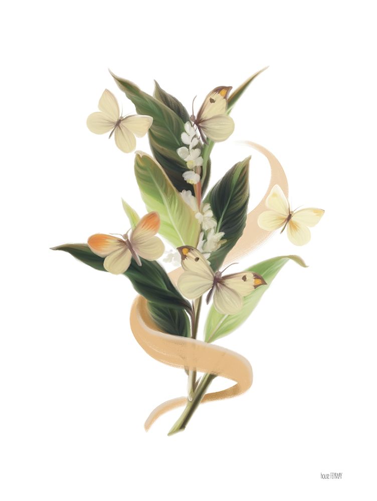 Art Print: Wildflowers and Butterflies I